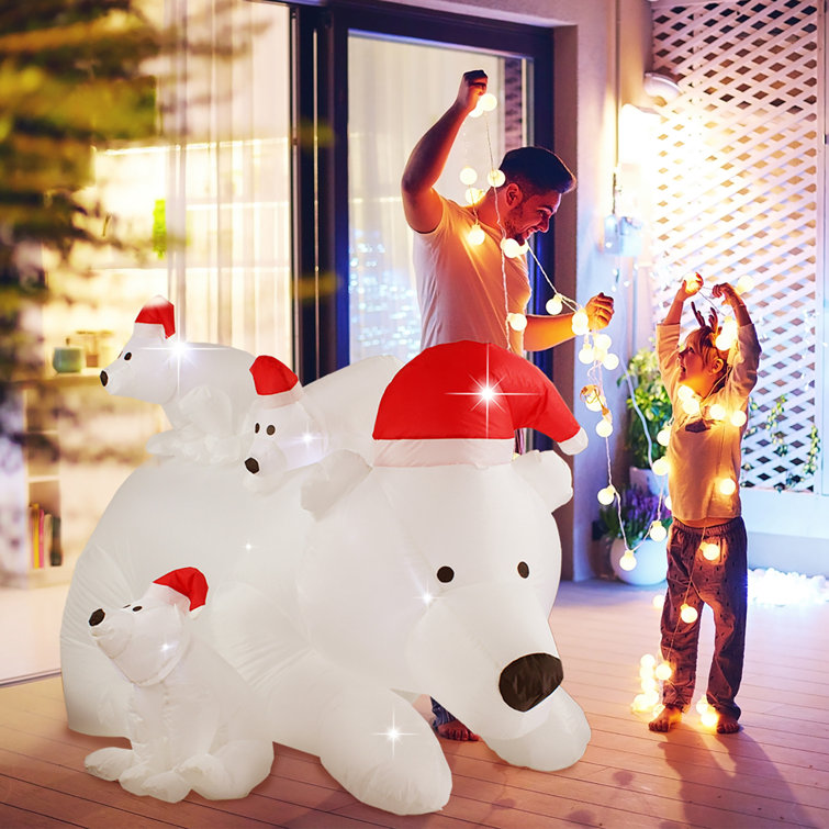 The Holiday Aisle® Outdoor Christmas Polar Bear Decoration Inflatable
